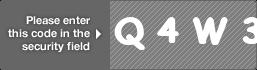 captcha code for visual authentication  letter Q number 4 letter W number 3