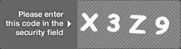 captcha code for visual authentication  letter X number 3 letter Z number 9