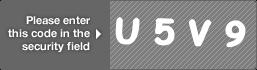 captcha code for visual authentication  letter U number 5 letter V number 9
