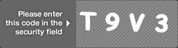 captcha code for visual authentication  letter T number 9 letter V number 3