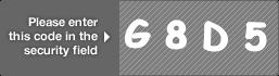 captcha code for visual authentication  letter G number 8 letter D number 5
