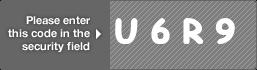 captcha code for visual authentication  letter U number 6 letter R number 9